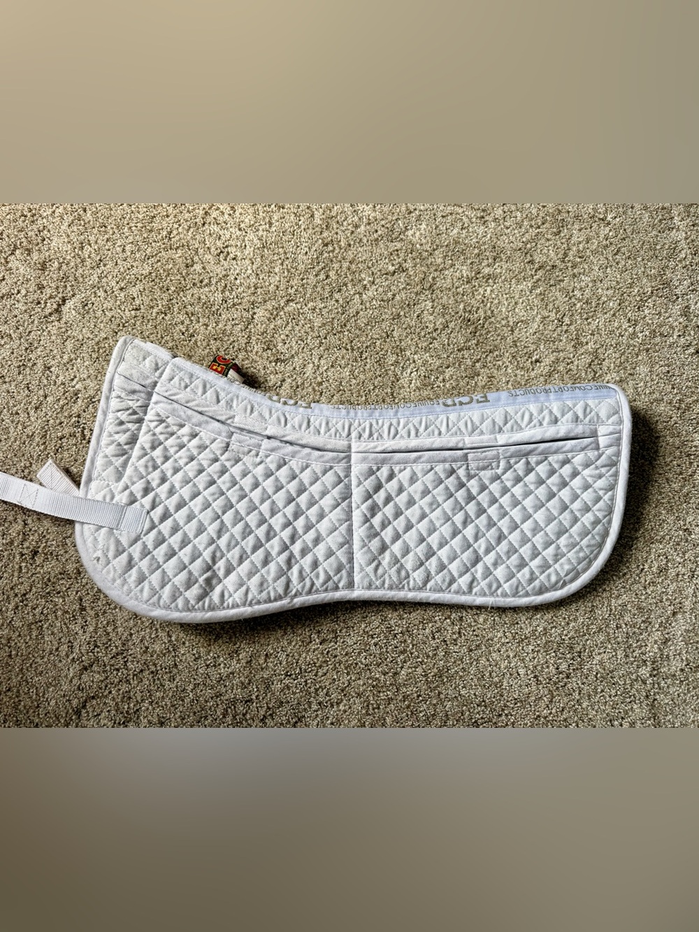White Quilted Adjustable Half Pad